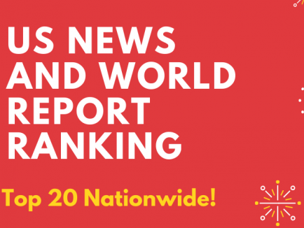 2021 U.S. News and World Report Ranking Top 20 Nationwide! Speech Language Pathology #16 Audiology #10