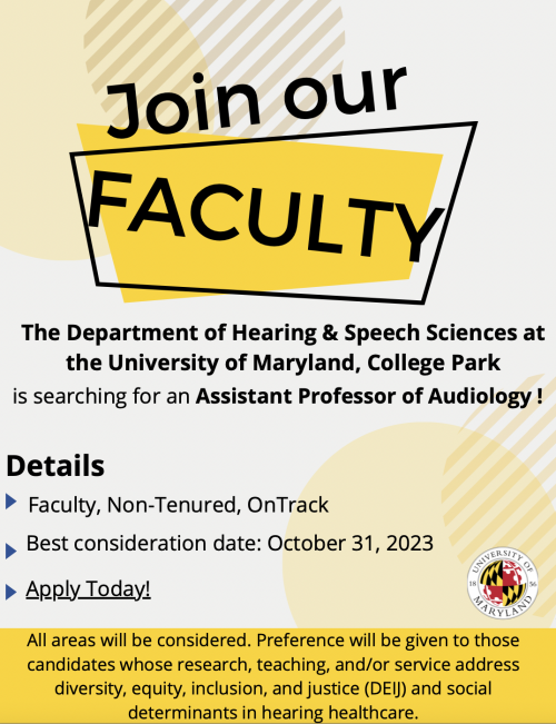 Job Opening | Assistant Professor of Audiology