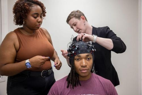 Students performing research with Faculty member
