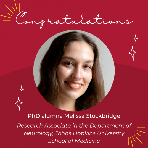 Congratulations to PhD alumna Melissa Stockbridge