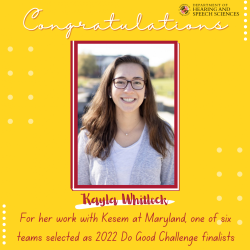 Congratulations to HESP undergraduate student Kayla Whitlock!