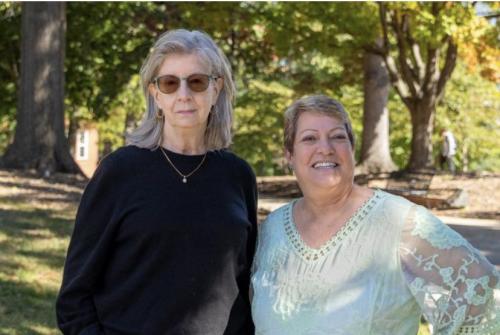 The photo of Nancy Forsythe (L) and Kathy Dow-Burger (R) is by Tom Bacho.