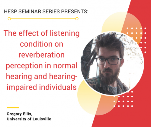 HESP Seminar Series Presents: The effect of listening condition on reverberation perception; Gregory Ellis