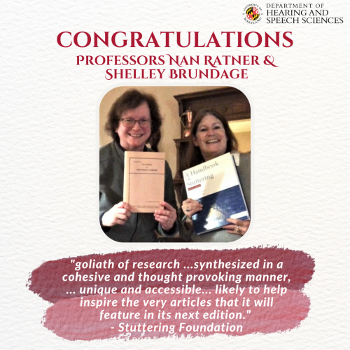 Congratulations to Professor Nan Ratner and adjunct faculty member Shelley Brundage!